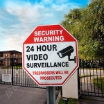 Reflective Aluminum Sign - Reflective Security Yard 24 Hour Camera Video Signs